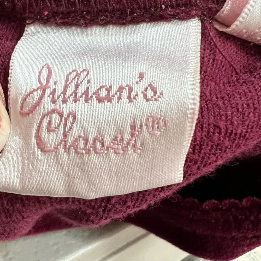Jillian’s Closet ruffled wine burgundy velour holiday dress size 12 months EUC